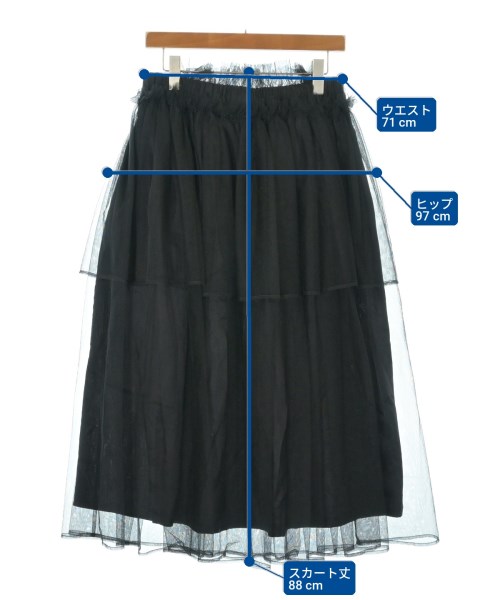 noir kei ninomiya（ノワールケイニノミヤ）ロング・マキシ丈スカート 黒 サイズ:M レディース/2200704597037