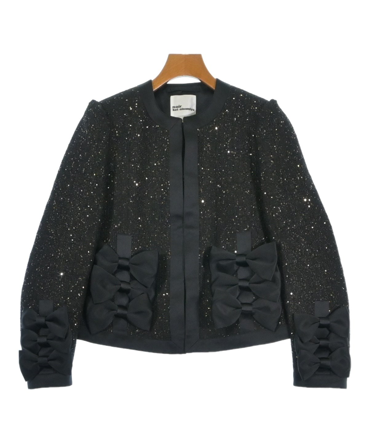 ノワールニノミヤジャケット noir kei ninomiya（ノワールケイニノミヤ）ノーカラージャケット 黒