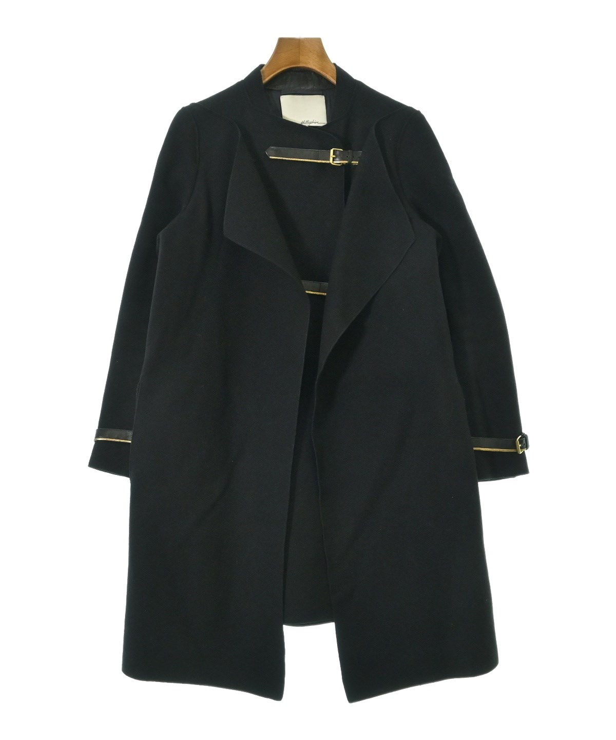 3.1 Phillip Lim フリルコート ウール グレー シルク裏地 ロング 3.1 Phillip Lim（スリーワンフィリップリム）その他 黒 サイズ:0(XS位