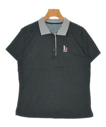 【ラスト・最終値下】LANVIN BLANC ブラックポロシャツ Mサイズ LANVIN（ランバン）ポロシャツ 黒 サイズ:40(M位) レディース