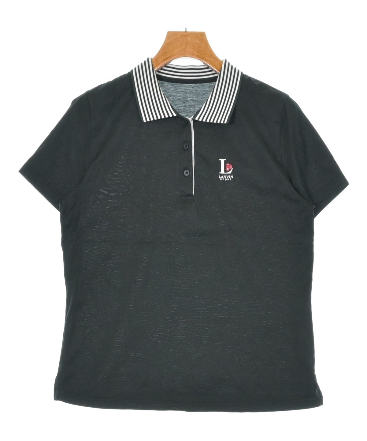 LANVIN（ランバン）ポロシャツ 黒 サイズ:40(M位) レディース