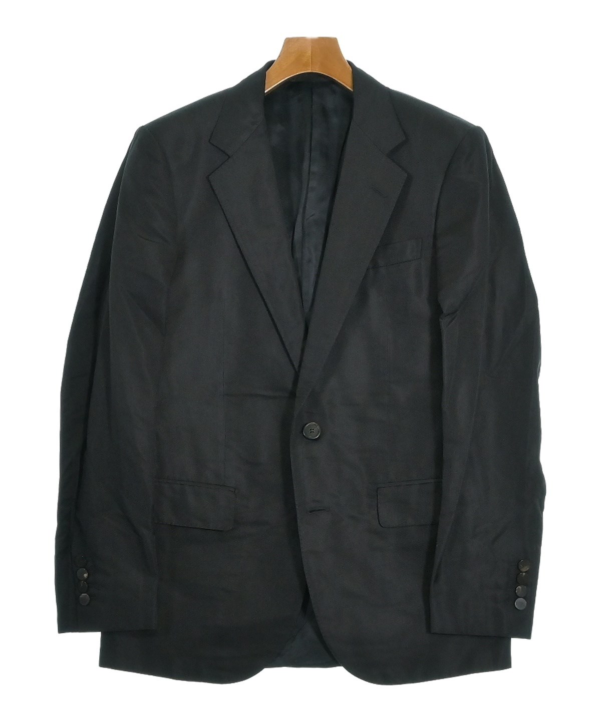 LANVIN ランバン　シルク　テーラードジャケット (R50-46) LANVIN（ランバン）テーラードジャケット 黒 サイズ:46(M位) メンズ