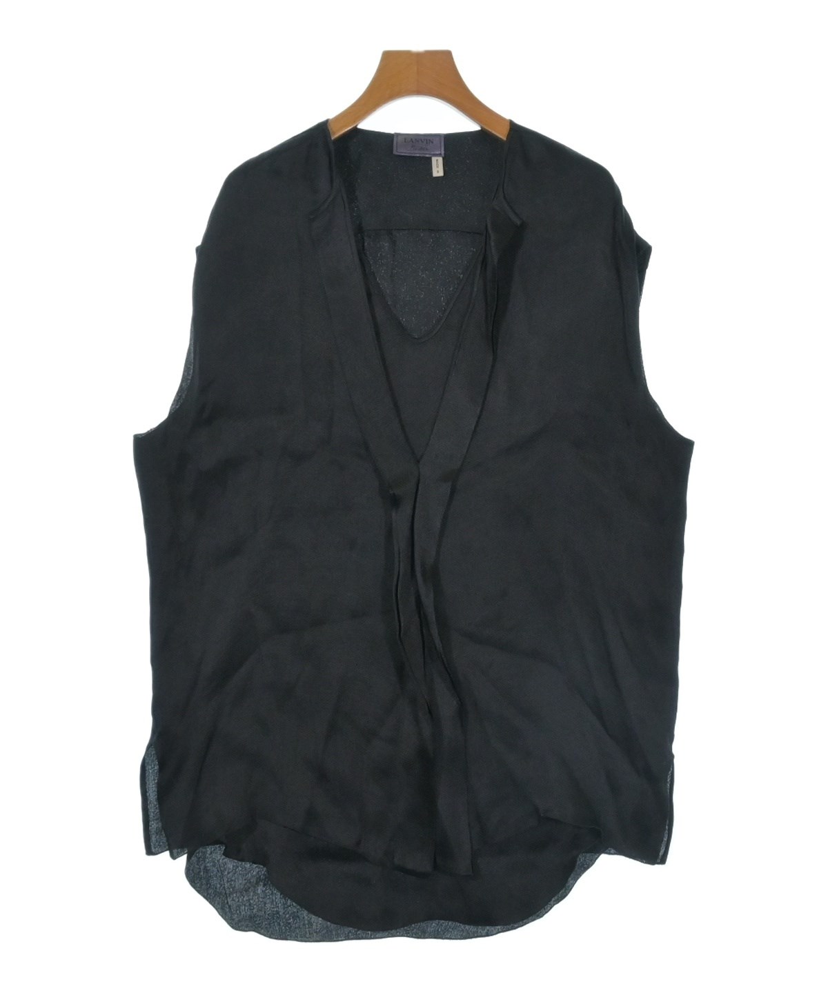 LANVIN（ランバン）ブラウス 黒 サイズ:2(M位) レディース