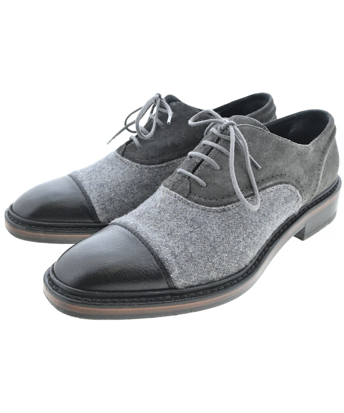 LANVIN（ランバン）ビジネス・ドレスシューズ グレー サイズ:EU38 1/2