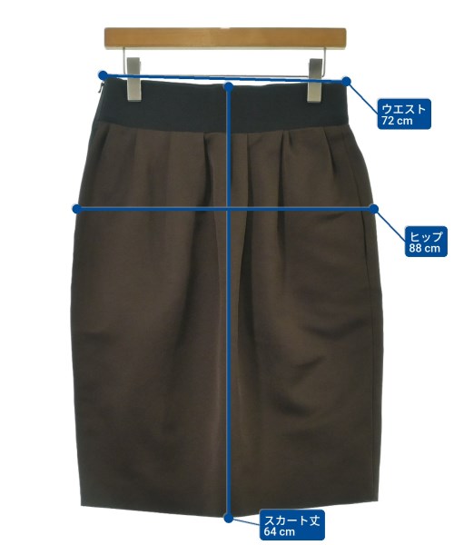 LANVIN（ランバン）ひざ丈スカート 茶 サイズ:40(M位) レディース/2200678644027