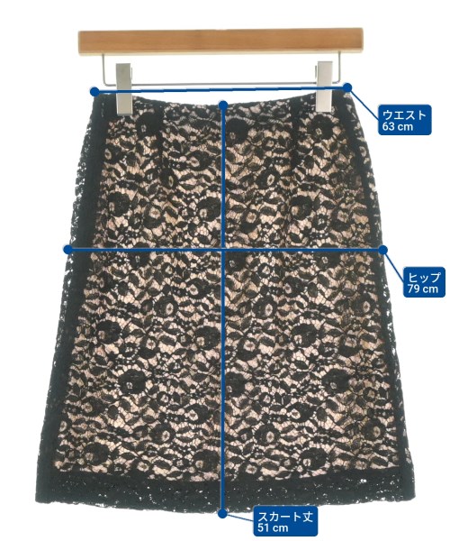 LANVIN（ランバン）ひざ丈スカート 黒 サイズ:34(XXS位) レディース/2200655567660