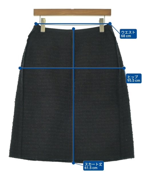 LANVIN（ランバン）ひざ丈スカート 黒 サイズ:40(M位) レディース/2200661376065