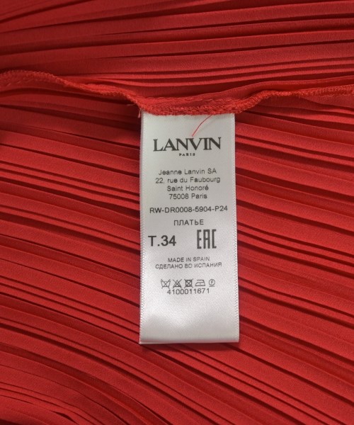 LANVIN（ランバン）ワンピース 赤 サイズ:34(XS位) レディース/2200711570061