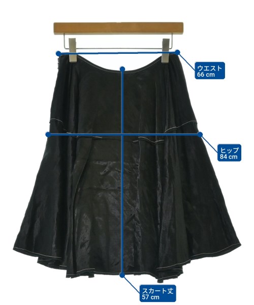 LANVIN（ランバン）ひざ丈スカート 黒 サイズ:36(XS位) レディース/2200702515262