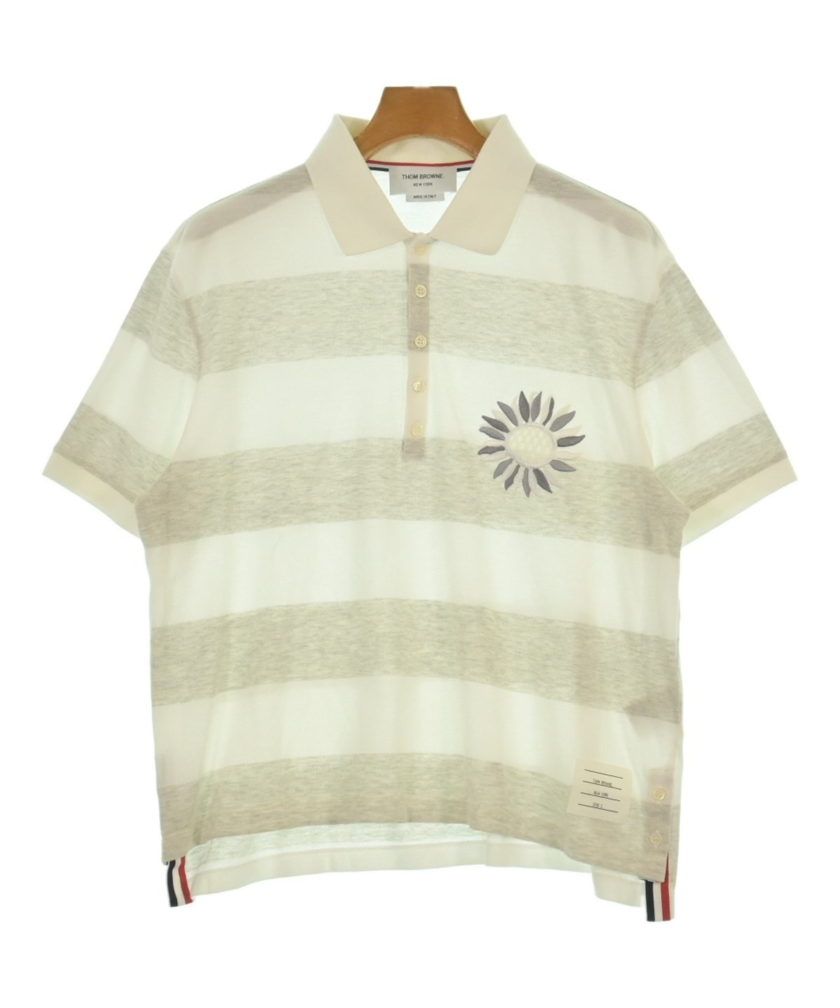 THOM BROWNE（トムブラウン）ポロシャツ 白 サイズ:2(M位) メンズ 
