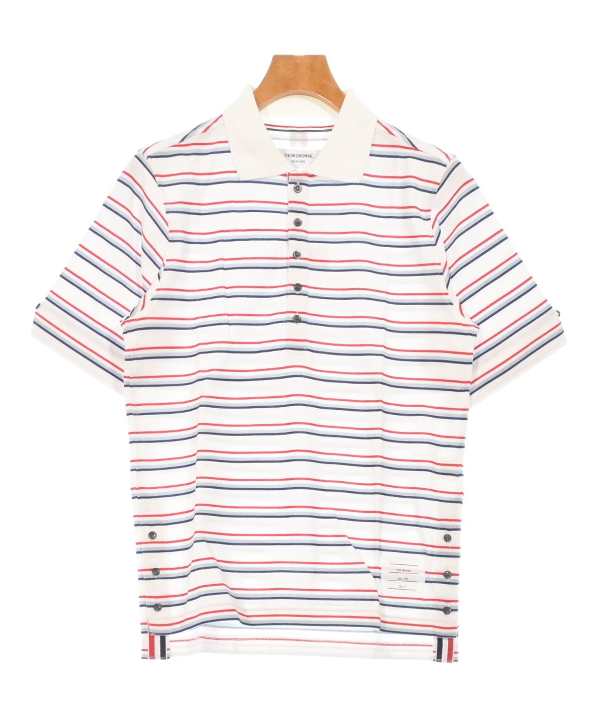 THOM BROWNE（トムブラウン）ポロシャツ 白 サイズ:0(XS位
