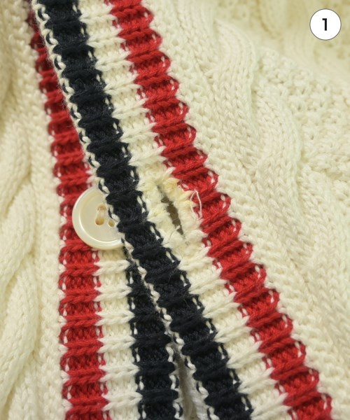 THOM BROWNE（トムブラウン）カーディガン 白 サイズ:1(S位) メンズ/2200624624028