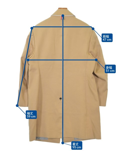 THOM BROWNE（トムブラウン）ステンカラーコート ベージュ サイズ:3(L位) メンズ/2200607122039