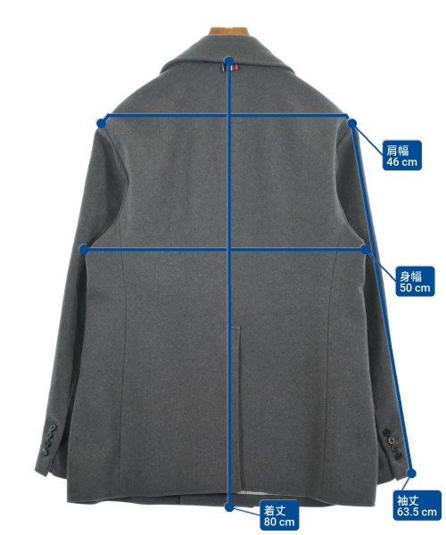 THOM BROWNE（トムブラウン）ピーコート グレー サイズ:2(M位) メンズ/2200616953037