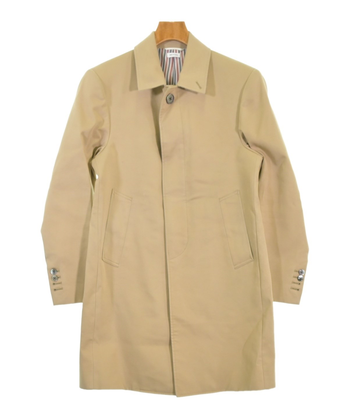 THOM BROWNE ステンカラーコート THOM BROWNE（トムブラウン）ステンカラーコート ベージュ サイズ:0(XS