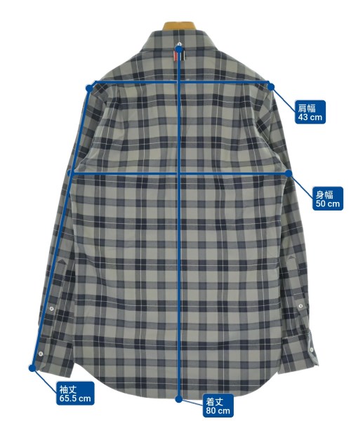THOM BROWNE（トムブラウン）カジュアルシャツ グレー サイズ:1(S位) メンズ/2200677460116