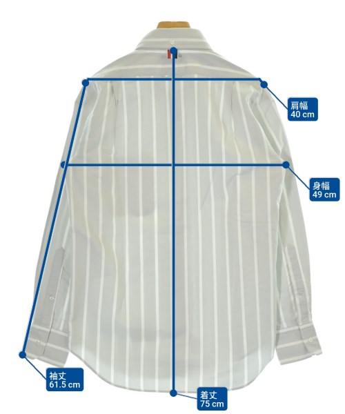 THOM BROWNE（トムブラウン）カジュアルシャツ グレー サイズ:0(XS位) メンズ/2200677460147