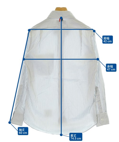 THOM BROWNE（トムブラウン）カジュアルシャツ グレー サイズ:0(XS位) メンズ/2200677460161