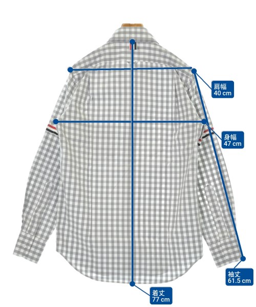 THOM BROWNE（トムブラウン）カジュアルシャツ グレー サイズ:0(XS位) メンズ/2200679712046