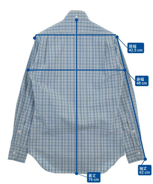THOM BROWNE（トムブラウン）カジュアルシャツ 青 サイズ:1(S位) メンズ/2200681908185