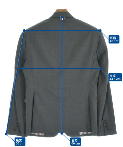 THOM BROWNE（トムブラウン）テーラードジャケット グレー サイズ:0(XS位) メンズ/2200698178069