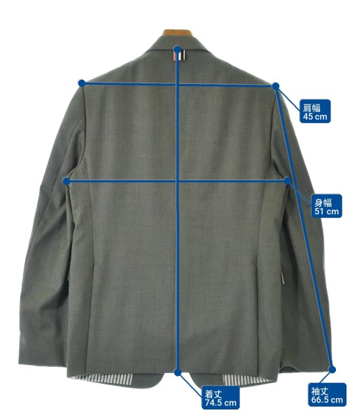 THOM BROWNE（トムブラウン）テーラードジャケット グレー サイズ:52(XXL位) メンズ/2200701817015