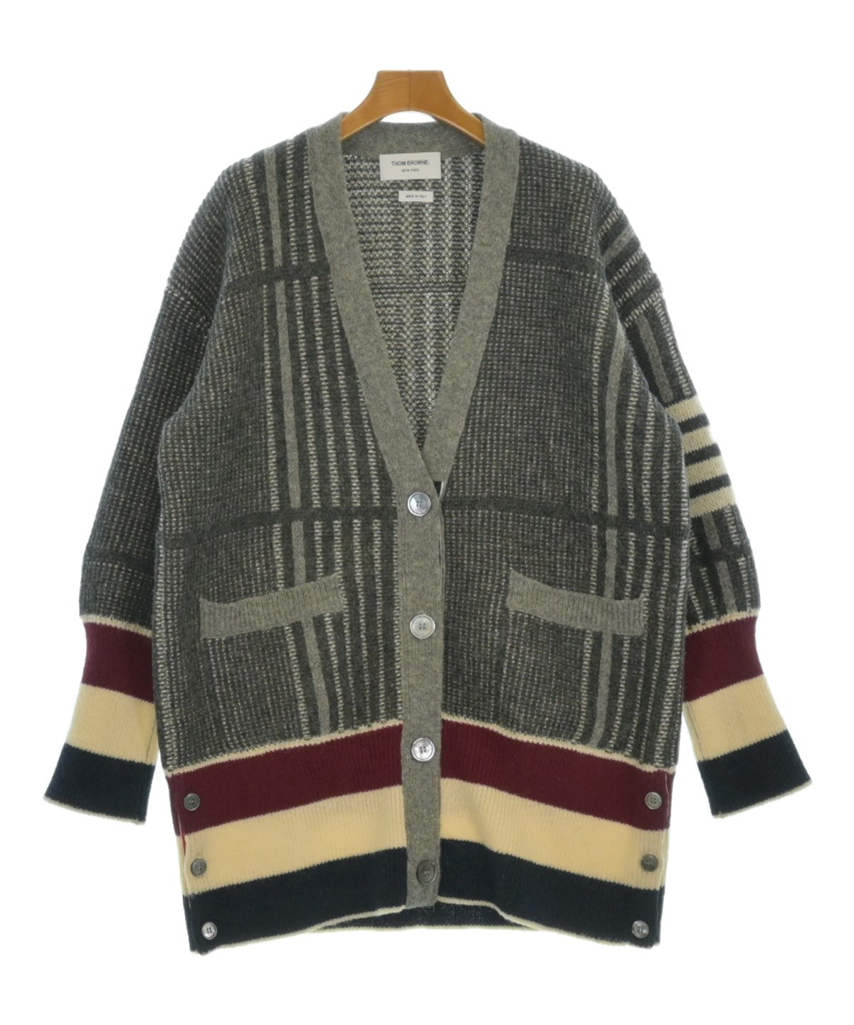 THOM BROWNE（トムブラウン）カーディガン グレー サイズ:36(XS位