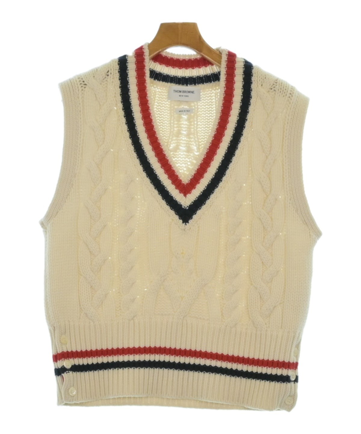 THOM BROWNE（トムブラウン）ベスト 白 サイズ:5(XXL位) メンズ