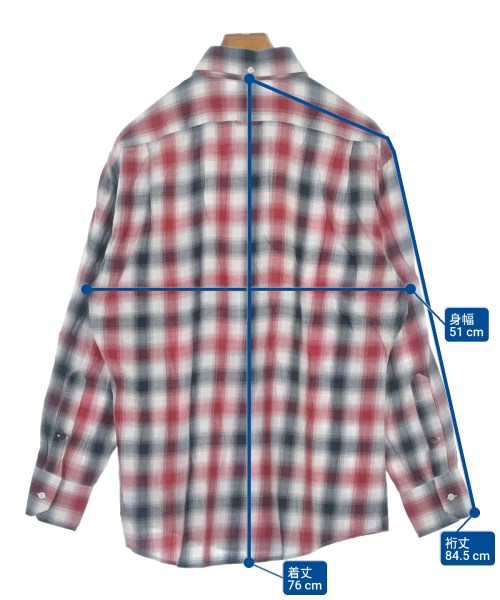 THOM BROWNE（トムブラウン）カジュアルシャツ 赤 サイズ:5(XXL位) メンズ/2200659950086