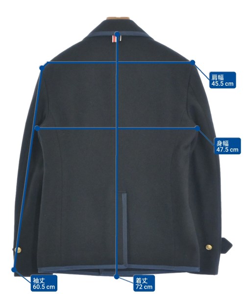 THOM BROWNE（トムブラウン）ピーコート 黒 サイズ:1(S位) メンズ/2200660779034