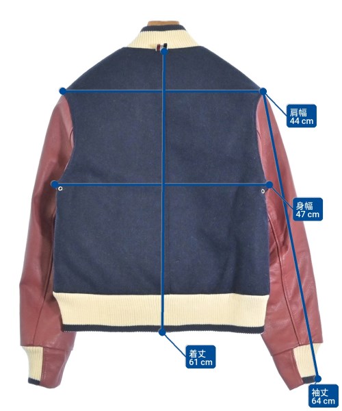 THOM BROWNE（トムブラウン）スタジャン 紺 サイズ:0(S位) メンズ/2200660779041