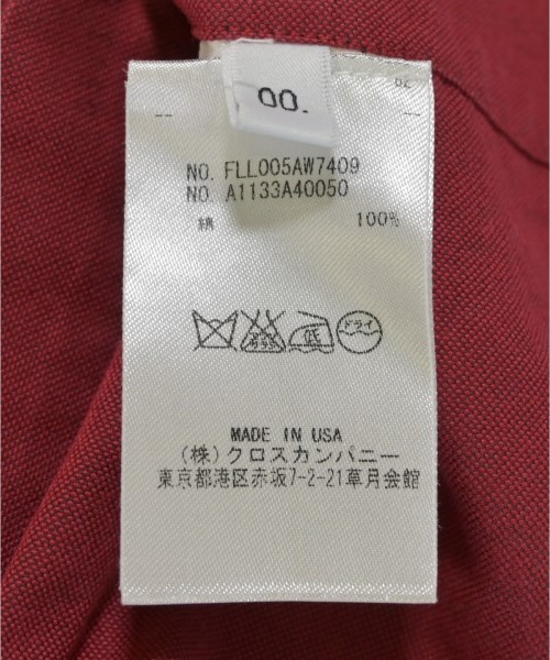 THOM BROWNE（トムブラウン）カジュアルシャツ 赤 サイズ:00(XS位) レディース/2200711879126