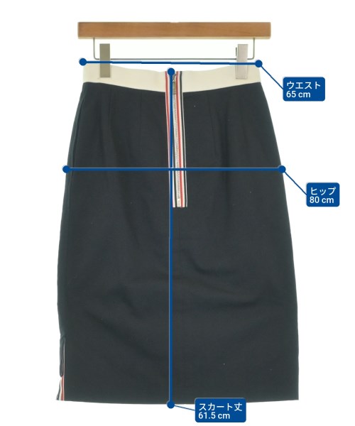 THOM BROWNE（トムブラウン）ひざ丈スカート 紺 サイズ:L レディース/2200632688043