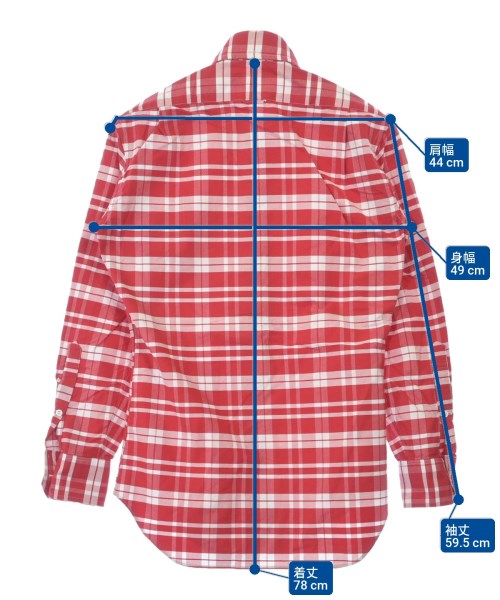 THOM BROWNE（トムブラウン）カジュアルシャツ 赤 サイズ:0(XS位) メンズ/2200612798052
