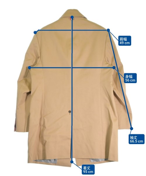 THOM BROWNE（トムブラウン）ステンカラーコート ベージュ サイズ:4(XL位) メンズ/2200653112251