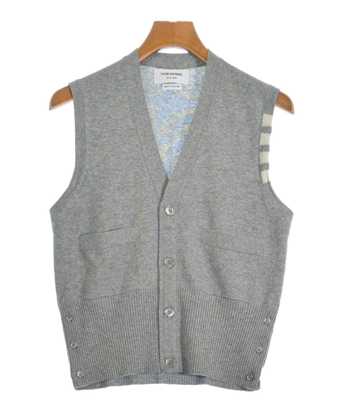 Thom browne トムブラウン　ベスト　ブルー THOM BROWNE（トムブラウン）ベスト グレー サイズ:1(S位) メンズ