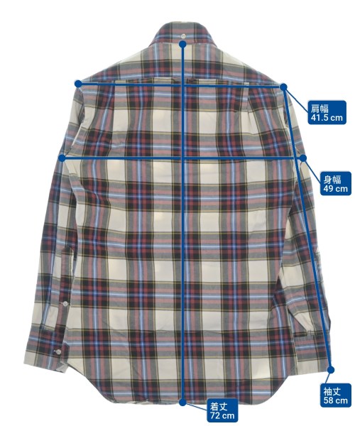 THOM BROWNE（トムブラウン）カジュアルシャツ 赤 サイズ:0(XS位) メンズ/2200647040126