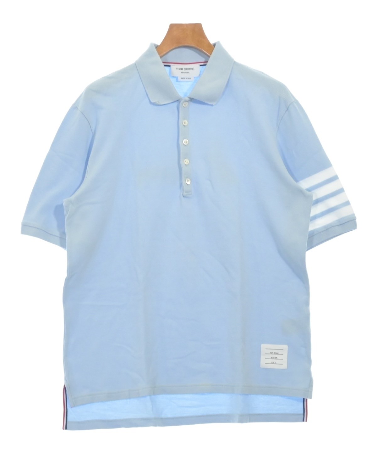 THOM BROWNE（トムブラウン）ポロシャツ 青 サイズ:3(L位) メンズ