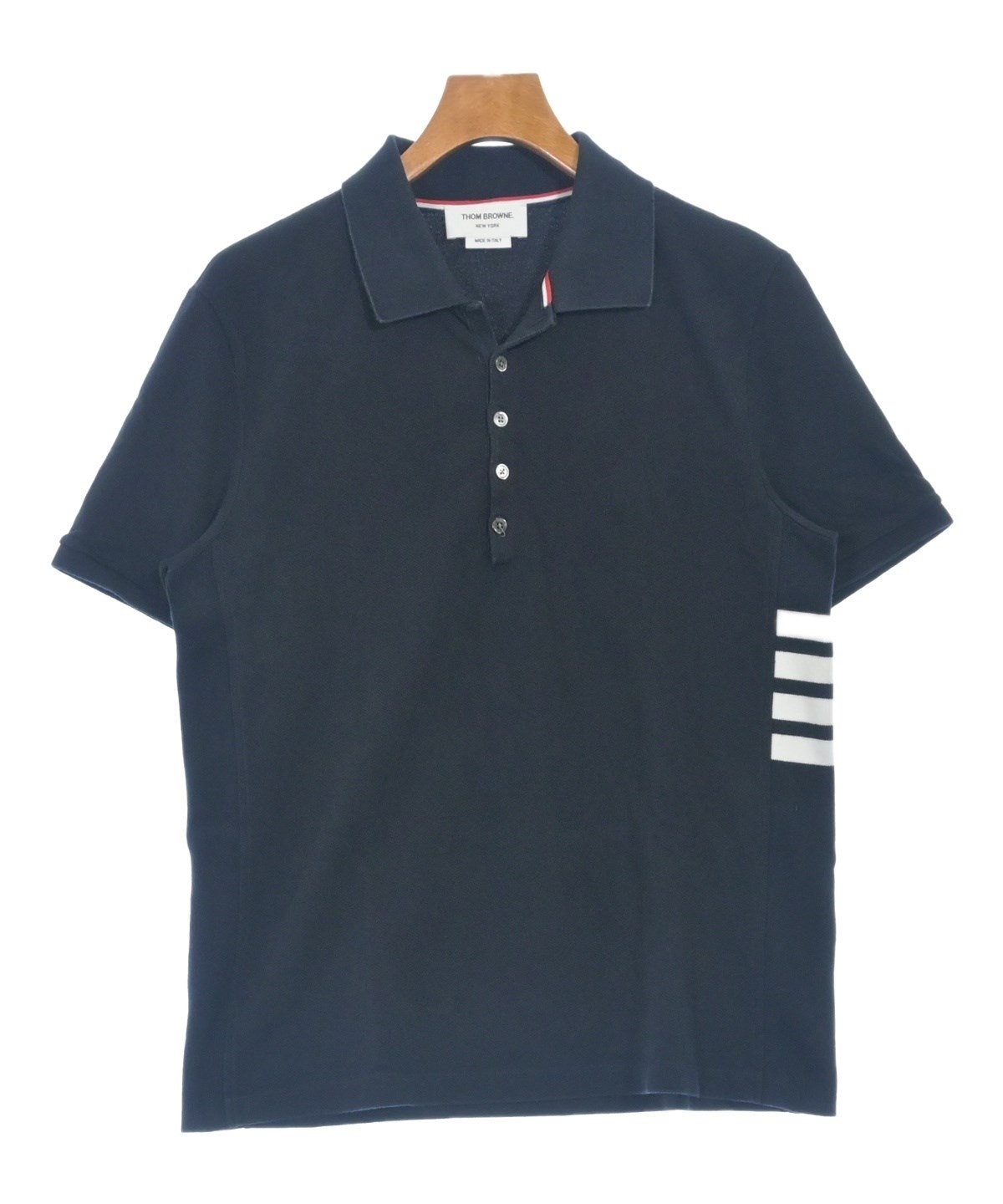 国内正規品 定価7万 トムブラウン THOM BROWNE ポロシャツ THOM BROWNE（トムブラウン）ポロシャツ 紺 サイズ:3(L位) メンズ