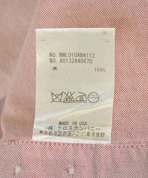THOM BROWNE（トムブラウン）カジュアルシャツ ピンク サイズ:-(S位) メンズ/2200709307020