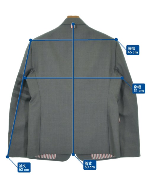 THOM BROWNE（トムブラウン）テーラードジャケット グレー サイズ:3(L位) メンズ/2200664631017