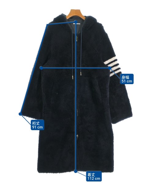 THOM BROWNE（トムブラウン）ムートンコート 黒 サイズ:0(XS位) レディース/2200665174049