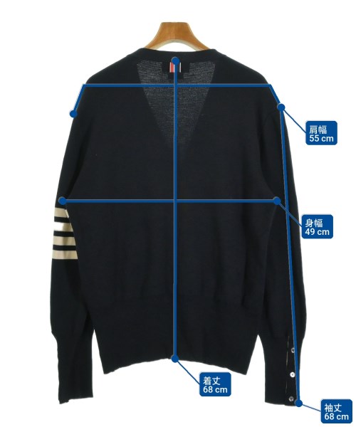 THOM BROWNE（トムブラウン）カーディガン 紺 サイズ:4(XL位) メンズ/2200722698013