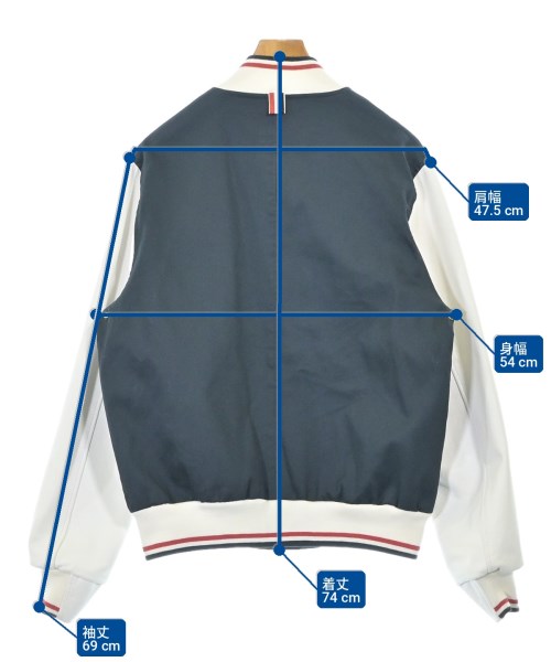 THOM BROWNE（トムブラウン）スタジャン 紺 サイズ:3(L位) メンズ/2200726497018