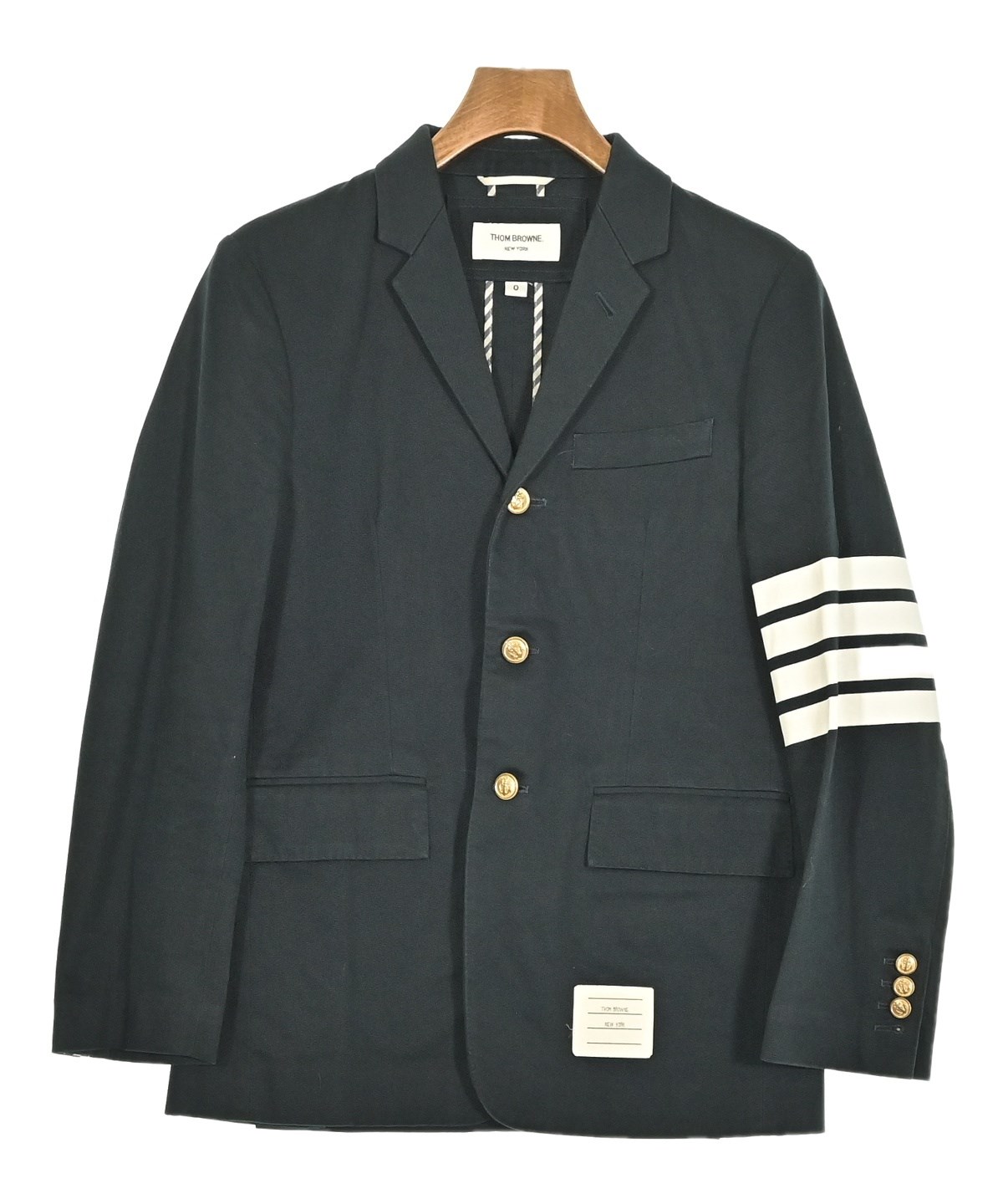 THOM BROWNE（トムブラウン）テーラードジャケット 紺 サイズ:0(XS位