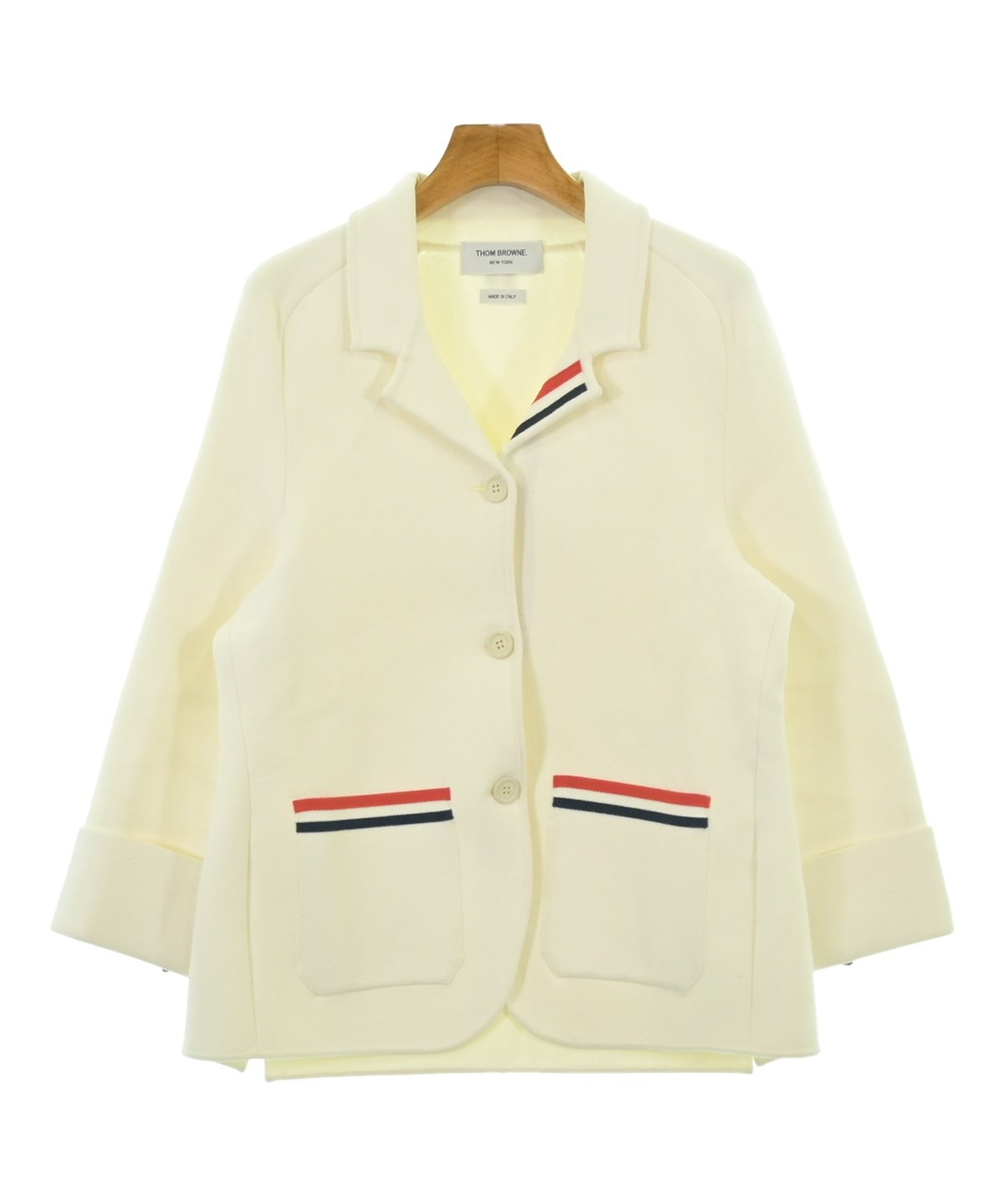 THOM BROWNE(トムブラウン)テーラードジャケット 白 サイズ:46(XL位 THOM BROWNE(トムブラウン)テーラードジャケット 白 サイズ:46(XL位