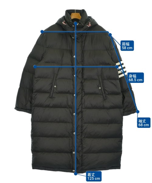 THOM BROWNE（トムブラウン）ダウンコート 黒 サイズ:0(XS位) メンズ/2200683441017