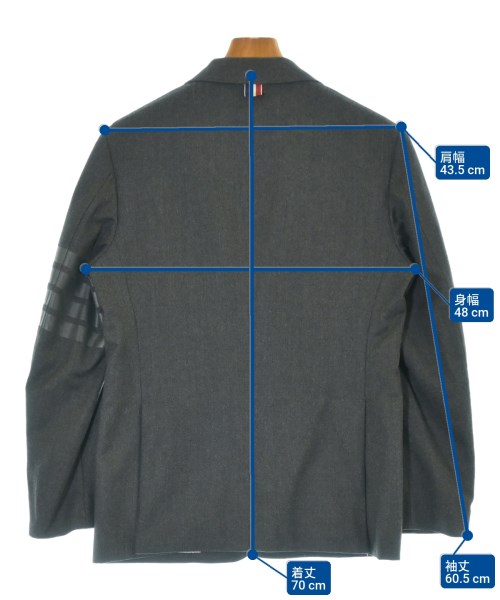 THOM BROWNE（トムブラウン）テーラードジャケット グレー サイズ:0(XS位) メンズ/2200683441062