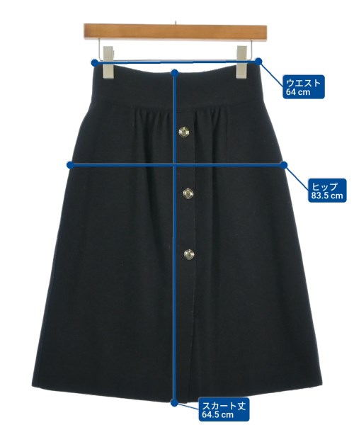 YVES SAINT LAURENT（イヴサンローラン）ひざ丈スカート 黒 サイズ:36(XS位) レディース/2200620396042