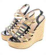 YVES SAINT LAURENT（イヴサンローラン）サンダル 黒 サイズ:EU37 1/2(24cm位) レディース/2200609650028